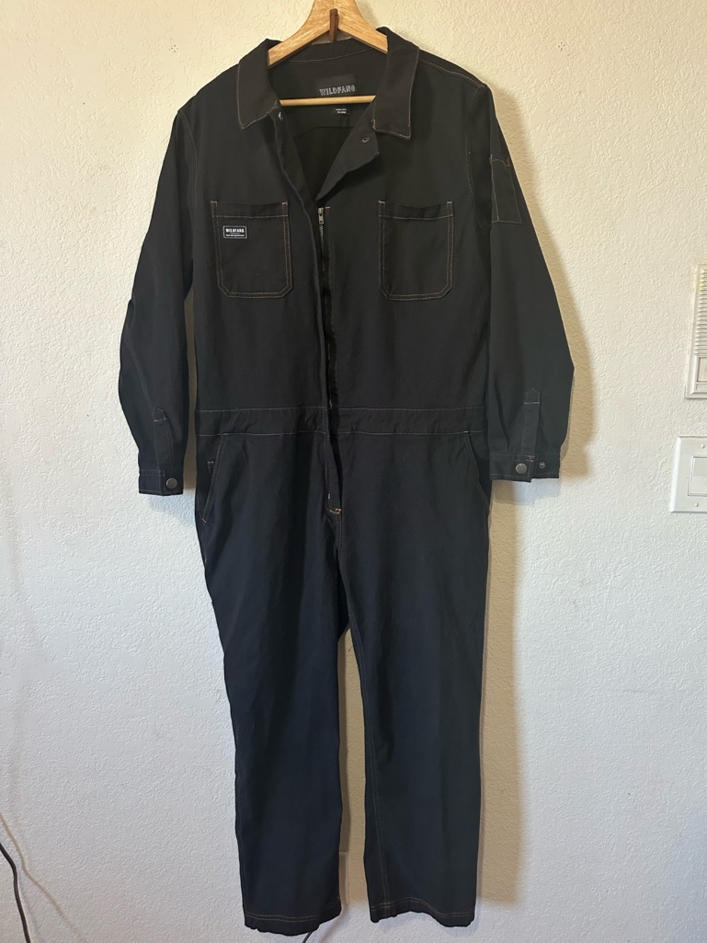 Wildfang The Essential Long Sleeve High Waisted Coverall in black - Size XL - Picture 2 of 8